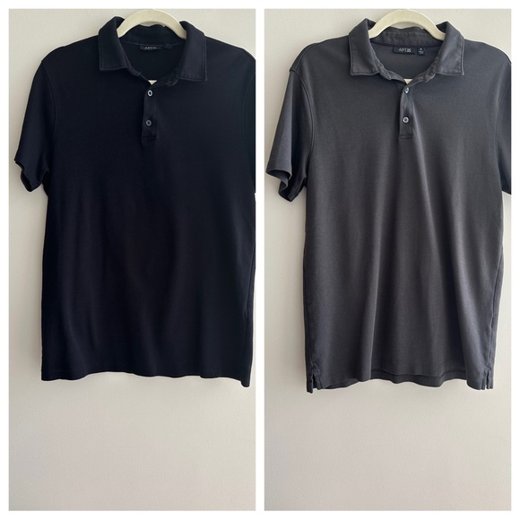 Set of 2 Apt. 9 Collared Polo Shirts, Black and Grey, Size Medium - Picture 1 of 16